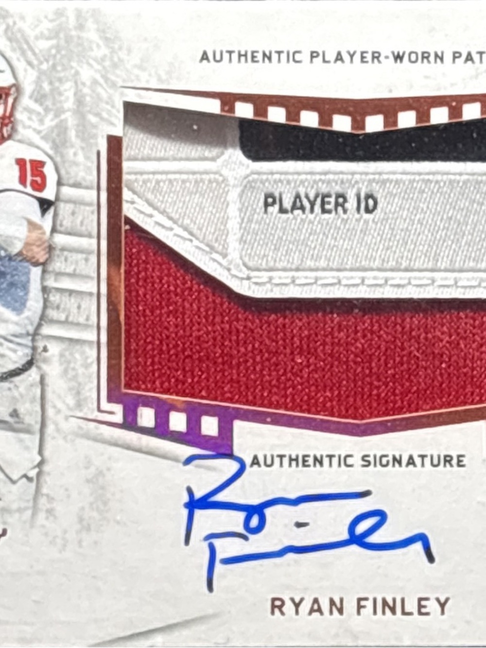 Leaf Trinity Ryan Finley Autographed Relic Football Trading Card